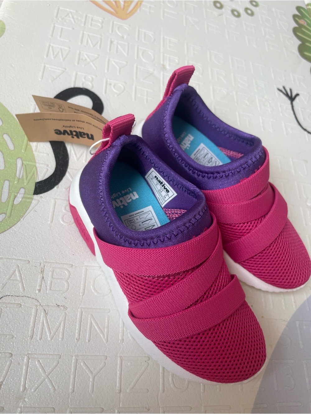 Native Kids Hot Pink and Purple Slip-On Sneakers